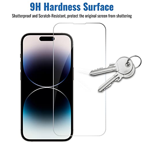 NEEPART 4 Pack Tempered Glass Screen Protector for iPhone 14 Pro Max [6.7 inch], Sensor Protection, Dynamic Island Compatible, 9H Tempered Glass Film, Anti-Scratch, Case Friendly, Easy Installation, Bubble Free, Case Friendly