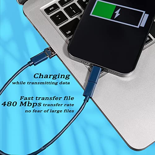 Multi USB Charging Adapter Cable Kit, USB C to Lighting Adapter Box, Conversion Set USB A & Type C to Male Micro/Type C/Lightning, Data Transfer, Card Storage, Tray Eject Pin, Phone Holder (Blue)