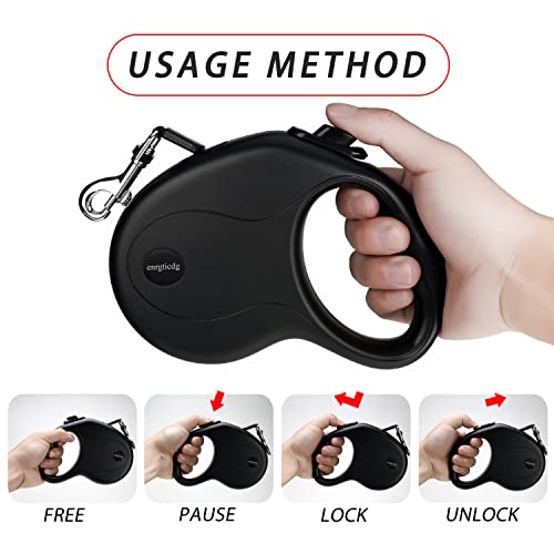 enrgticdg 16Ft Retractable Dog Leash,Light Weight Leash for Small to Medium Dogs/Cats Up to 50lbs,Strong Nylon Tape, Tangle Free, One-Handed Brake,Simple, Practical and Comfortable.