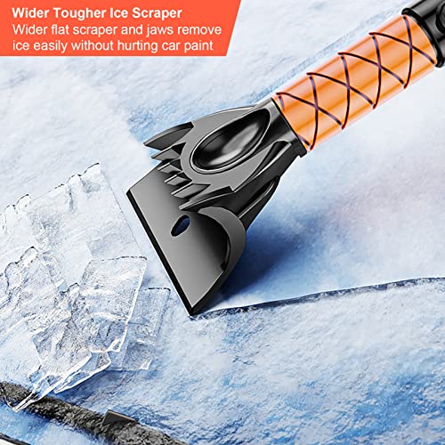 DOTAATDW 44 Inch Extendable Snow Brush and Ice Scraper for Car Windshield, 360° Pivoting Snow Scraper with Foam Grip for Car, Trucks, or SUV Window and Windshield