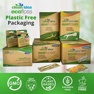 Clean Idea Ecofloss 6x25m Dental Floss - Charcoal Mint - Bamboo Floss, Unwaxed Dental Floss, Natural Floss, Floss Refill, Organic Floss, Wax Floss, Biodegradable Floss, Eco Floss