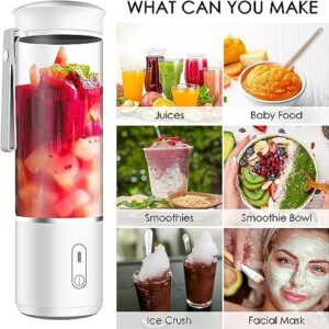 Portable Blender, Personal Travel Blender with USB Rechargeable Fruit Juice Mixer, MiniSize Blender for Smoothies and Shakes Small Juicer Cup 400ML/14 Oz