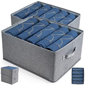 wardrobe clothes organizer, fabric clothes drawer organizer for jeans shirts organizers foldable closet organizer and storage drawer organizers clothes for jeans t-shirts bra clothing sweater 2 pack