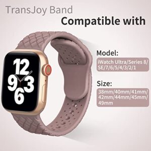 TransJoy 6 Pack Weave Silicone Band Compatible with Apple Watch Band 38mm 40mm 41mm 42mm 44mm 45mm 49mm Women Men, Soft Breathable Strap for iWatch Ultra Series 8/7/6/5/4/3/2/1/SE(38 Milk Tea)