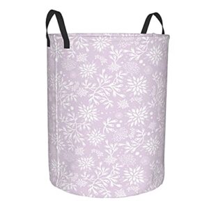 Laundry Basket,Purple Underwater Seaweed Texture,Large Canvas Fabric Lightweight Storage Basket/Toy Organizer/Dirty Clothes Collapsible Waterproof For College Dorms-Large