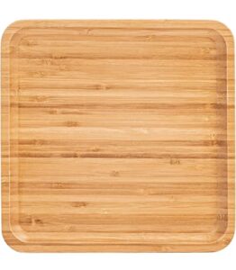 8 inch bamboo serving tray - breakfast, dinner food trays, coffee & tea serving tray, fruit and pastry platter, tabletop decor