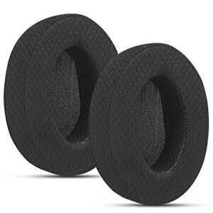 upgraded replacement earpads cushions for hyperx cloud/alpha, turtle beach stealth 400/600, audio technica m50x/m40x & more - ear pads with breathable mesh fabric/added thickness/memory foam