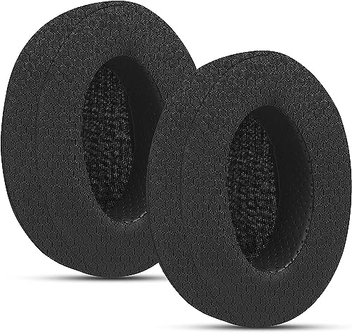 Upgraded Replacement Earpads Cushions for HyperX Cloud/Alpha, Turtle Beach Stealth 400/600, Audio Technica M50X/M40X & More - Ear Pads with Breathable Mesh Fabric/Added Thickness/Memory Foam