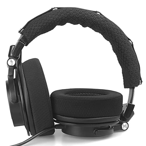 Upgraded Replacement Earpads Cushions for HyperX Cloud/Alpha, Turtle Beach Stealth 400/600, Audio Technica M50X/M40X & More - Ear Pads with Breathable Mesh Fabric/Added Thickness/Memory Foam