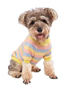qwinee striped dog shirt,puppy sweatshirt,kitten clothes,puppy t-shirt,cat tee,dog apparel,pet clothes for small medium dog cat multi-colored x-large