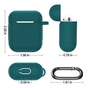 𝟐𝟎𝟐𝟐 𝐔𝐩𝐠𝐫𝐚𝐝𝐞𝐝 for AirPods Case with Keychain,Compatible with Apple AirPods 2nd 1st Generation Charging Case,Full-Body Protective Silicone AirPods Cover,Black/Green