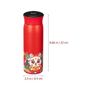 NOLITOY Insulated Water Cup 2 Pcs Stainless Steel Water Bottle Vacuum Insulated Water Bottle Cartoon Rabbit Travel Coffee Mug Thermal Tumbler for 2023 New Year Gift Red