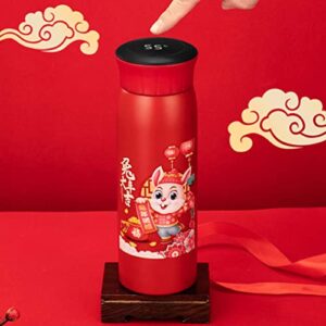 NOLITOY Insulated Water Cup 2 Pcs Stainless Steel Water Bottle Vacuum Insulated Water Bottle Cartoon Rabbit Travel Coffee Mug Thermal Tumbler for 2023 New Year Gift Red