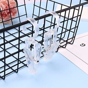 Hipruict Hanging Clips Hook Plastic,6 Pack Hand Towel Clips for Kitchen,360° Rotating Fast Drying,Transparent Drying Clips Laundry Hooks,for Bathroom Hanging Towels Travel Drying Boots (Transparent)