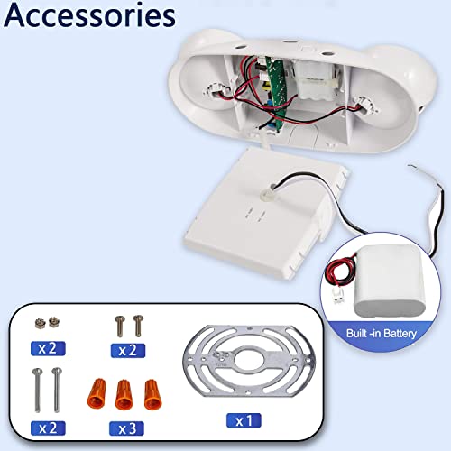 LED Emergency Light with Backup Battery, Commercial Emergency Light, Two Adjustable LED Light Head Emergency Lighting Fixtures, 120-277V AC fire Retardant UL Certified (12 Pack)