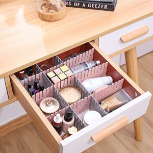 plplaaoo Adjustable Drawer Organizer, 4PCS Drawer Divider, Plastic Drawer Storage Partition, Home Adjustable Clapboard for Socks, Underwear, Makeup, Can Help Tidy Kitchen, Bedroom (37 * 7cm-White)