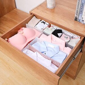 plplaaoo Adjustable Drawer Organizer, 4PCS Drawer Divider, Plastic Drawer Storage Partition, Home Adjustable Clapboard for Socks, Underwear, Makeup, Can Help Tidy Kitchen, Bedroom (37 * 7cm-White)