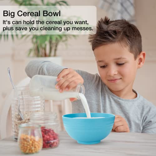 Gencywe Unbreakable Cereal Bowls Set of 6, 24 OZ Wheat Straw Bowls, Microwave & Dishwasher Safe, BPA-Free, Dessert Bowls for Cereal, Serving, Soup, Oatmeal, Pasta, Salad, Lightweight Soup Bowls