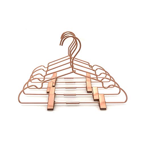 Koobay Metal Hangers Baby Clothes 12.5" Rose Gold Clips Hanger Children Kids Pants Hanger Display and Storage 10Pack