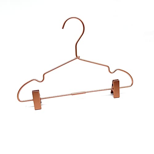 Koobay Metal Hangers Baby Clothes 12.5" Rose Gold Clips Hanger Children Kids Pants Hanger Display and Storage 10Pack