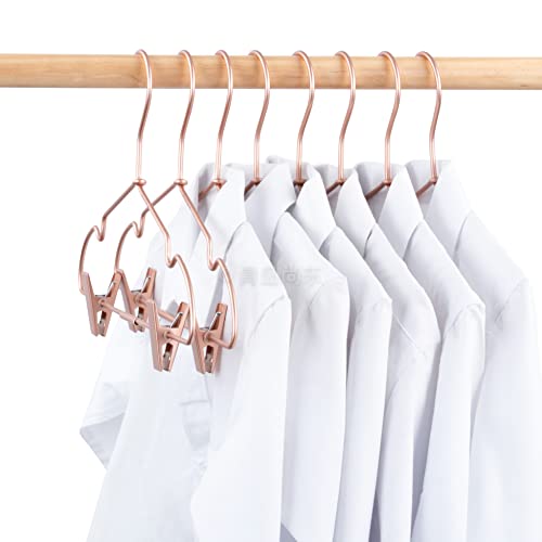 Koobay Metal Hangers Baby Clothes 12.5" Rose Gold Clips Hanger Children Kids Pants Hanger Display and Storage 10Pack