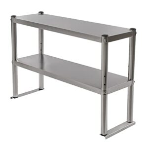 cncest 36 * 12 * 23in stainless steel double over-shelf,tier over-shelf 0-1.97in height adjustable for kitchens/factories/workshops,space-saving and easy to install