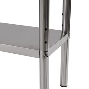 CNCEST 36 * 12 * 23in Stainless Steel Double Over-Shelf,Tier Over-Shelf 0-1.97in Height Adjustable for Kitchens/Factories/Workshops,Space-Saving and Easy to Install