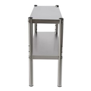 CNCEST 36 * 12 * 23in Stainless Steel Double Over-Shelf,Tier Over-Shelf 0-1.97in Height Adjustable for Kitchens/Factories/Workshops,Space-Saving and Easy to Install