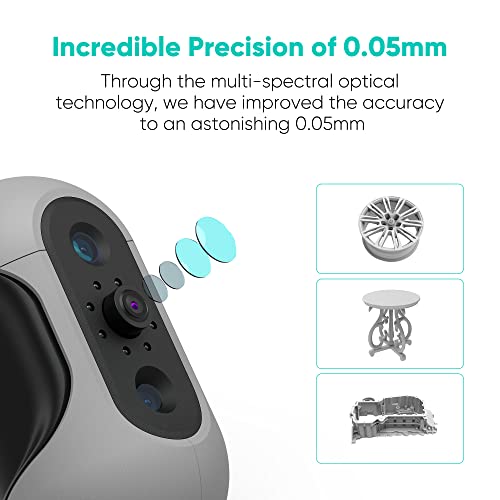 3DMakerpro 3D Scanner Mole Standard Kit, 0.05 MM Accuracy and up to 10 FPS Scan Speed 3D Scanners for 3D Printer Modeling, No-Marker Scanning