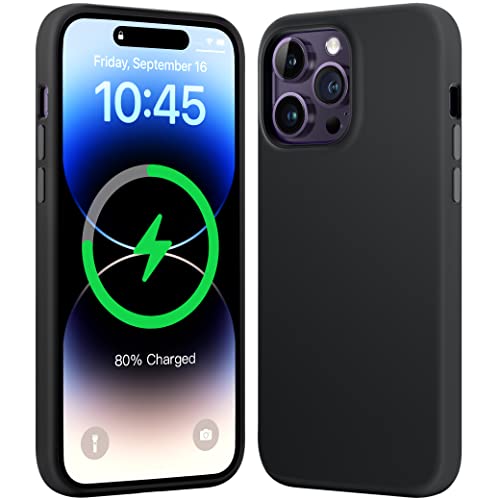 Mkeke for iPhone 14 Pro Max Case with MagSafe, Silicone Phone Case for iPhone 14 Pro Max [Full Protection] [Durable & Shockproof] Cover Case for Apple 14 Pro Max Case - Black