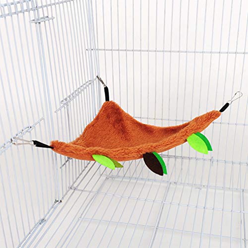 PATKAW Hamster Swing Hammock Set 5pcs Guinea Pig Hammock Plush Small Animals Hanging Bed Hamster Cage Toy Leaf Hanging Tunnel and Swing for Playing Sleeping