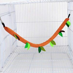 PATKAW Hamster Swing Hammock Set 5pcs Guinea Pig Hammock Plush Small Animals Hanging Bed Hamster Cage Toy Leaf Hanging Tunnel and Swing for Playing Sleeping