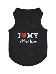 qwinee dog love mom dad letter print tank top dog vest cat dog puppy tee shirts clothes for small dogs kitten kitty black a xs