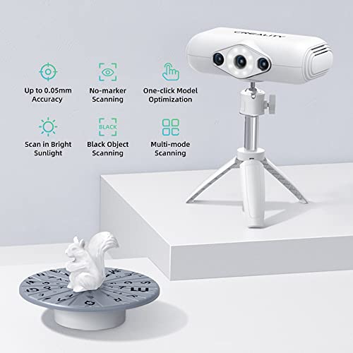 Creality CR Scan Lizard 3D Scanner Luxury Kit, 0.05 MM Accuracy & 10 FPS scan Speed 3D Scanner for 3D Printing & Modeling, Aviation-Grade Aluminum Plug, Handheld/Turntable Modes No-Marker Scanning