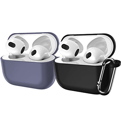 AirPods Pro 3rd Case with Lanyard TPU Shockproof Full-Body Protective Case Cover Soft Rubber Texture for AirPods Pro 3rd Generation (Black+Purple)