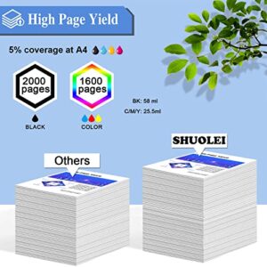 SHUOLEI Remanufactured 962XL Ink Cartridges Compatible with HP 962 XL 962XL Ink Cartridges Combo Pack Work with HP OfficeJet Pro 9015 9025 9010 9018 9012 9020 9022 9026 9027 Printers (4 Pack)