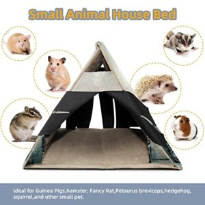Y-DSIWX Guinea Pig House Bed, Rabbit Large Hideout, Small Animals Nest Hamster Cage Habitats Old Radio Pattern