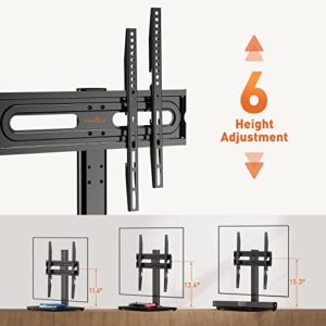 Perlegear Universal TV Stand Base, Table Top TV Mount Stand for Most 32-60 inch Flat or Curved TVs up to 88 lbs, Height Adjustable TV Replacement Stand with Wood Base, Max VESA 400x400mm, PGTVS24