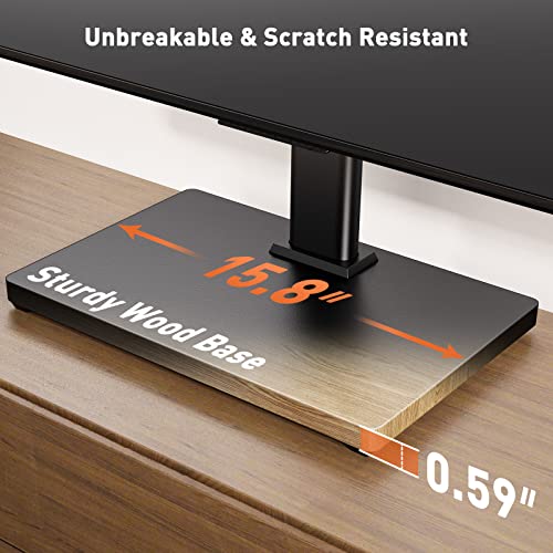 Perlegear Universal TV Stand Base, Table Top TV Mount Stand for Most 32-60 inch Flat or Curved TVs up to 88 lbs, Height Adjustable TV Replacement Stand with Wood Base, Max VESA 400x400mm, PGTVS24