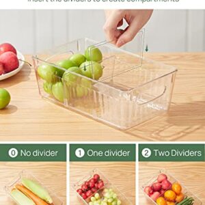 Kootek 8 Pcs Bamboo Drawer Organizer and 4 Pack Refrigerator Organizer Bins