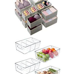 Kootek 16 Pack Drawer Organizers for Clothing and 4 Pack Refrigerator Organizer Bins