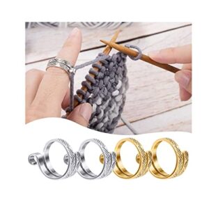 crochet finger ring adjustable crochet tension ring open yarn guide finger clip crochet thimble