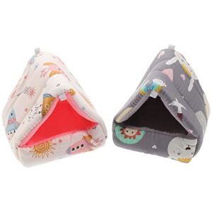 popetpop cute chinchilla house 2pcs hamster sleeping bag rat hamster house bed small pet nest hideout pouch winter sack cage nest bed for guinea pig squirrel ferret chinchilla style1