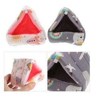 POPETPOP Cute Chinchilla House 2Pcs Hamster Sleeping Bag Rat Hamster House Bed Small Pet Nest Hideout Pouch Winter Sack Cage Nest Bed for Guinea Pig Squirrel Ferret Chinchilla Style1