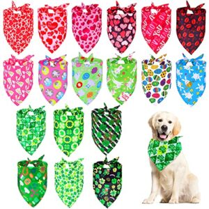 18 pieces easter dog bandanas holiday dog triangle scarf handkerchief adjustable pet bandana washable dog bib for small medium dogs and cats pet costume accessories