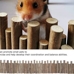 Hamster Wooden Bridge, Flexible Wood Hideout, Door Fence, Standing Climbing Platform Basket Accessories for, Mice, Gerbil, Chinchilla Chew Toys Decor (60CM)