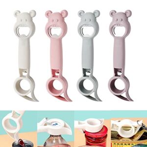 4 in 1 Multi Function Can Opener Bottle, Multi Kitchen Tool for Jelly Jars, Wine, Beer and other, Bottle Opener to Protect the Nail Use for Children, Elderly and Arthritis Sufferers