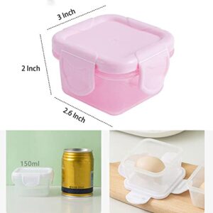 8 PCS BPA-Free Plastic Containers with Lids, 5.3 oz Small Food Storage Containers with Clamping, Colorful Meal Prep Container Reusable, Square Freezer Storage Jar Sauce Condiment Cup Container Halyuhn