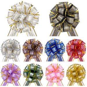 30 pieces large pull bows for gift wrapping, 6 inch ribbon christmas bows for wrapping presents, gift baskets, gift bags and boxes, decorating wedding, birthday party, valentine's day (mixed color)