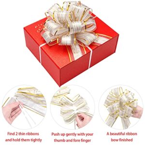 30 Pieces Large Pull Bows for Gift Wrapping, 6 Inch Ribbon Christmas Bows for Wrapping Presents, Gift Baskets, Gift Bags and Boxes, Decorating Wedding, Birthday Party, Valentine's Day (Mixed Color)